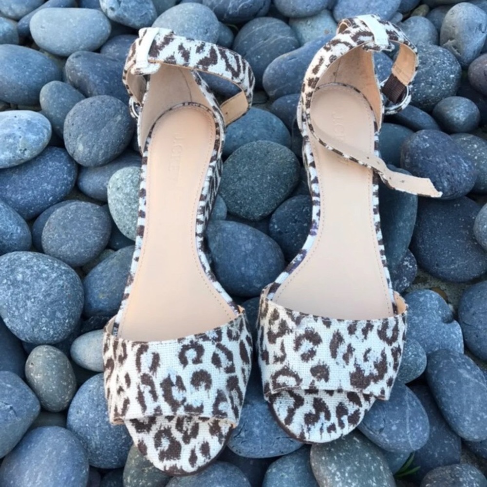 J. Crew Laila Wedge in Leopard Print 6.5